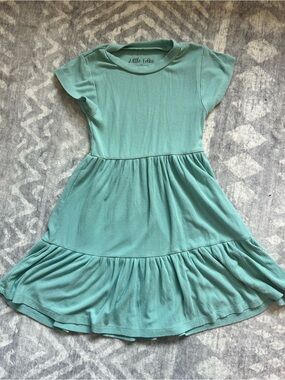Girls' Mint Green Tiered Bamboo Dress